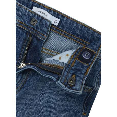 Short denim 5 poches en coton bleu indigo uni avec une coupe regular fit - Image 3