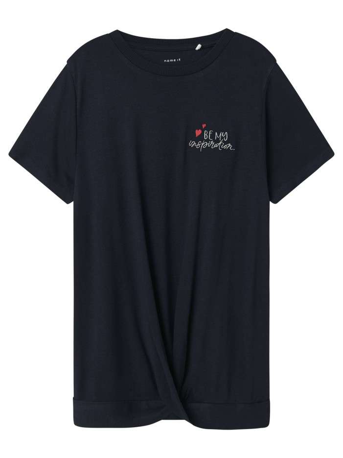 T-shirt bleu marine uni...