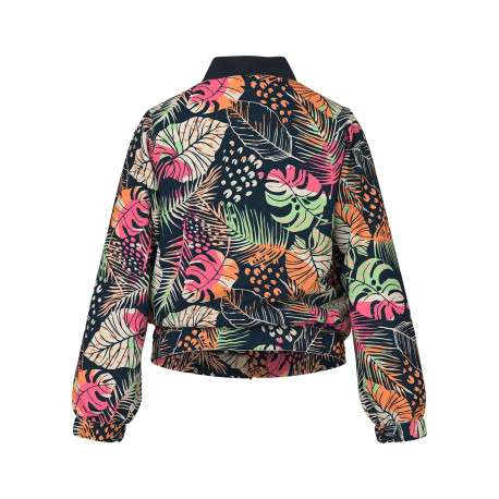 Bomber bleu marine zippé à l'avant à imprimé tropical avec une coupe droite - Image 2