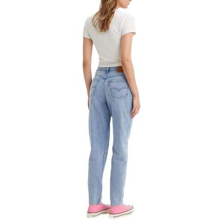 Jean '80s Mom Jeans bleu stone uni à coupe tapered et à taille haute - Image 4