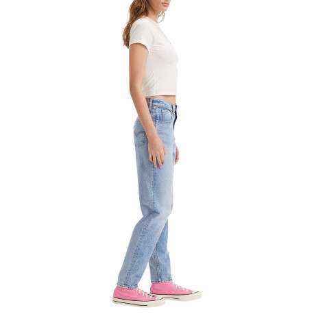 Jean '80s Mom Jeans bleu stone uni à coupe tapered et à taille haute - Image 5