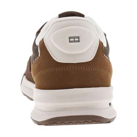 Baskets running en cuir marron à talon plat et à lacets plats et marque - Image 6