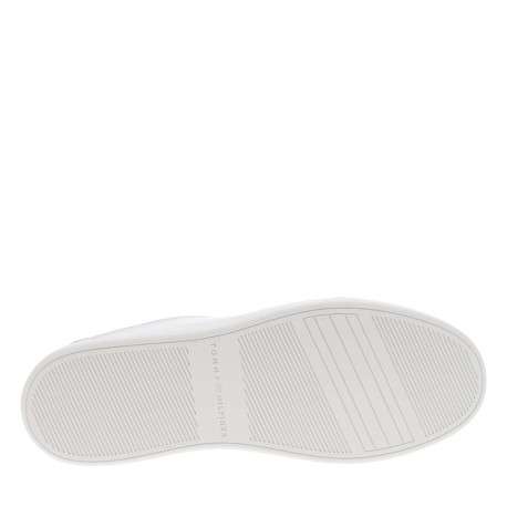 Tennis en cuir blanches à talon plat et à lacets plats avec détail doré - Image 5