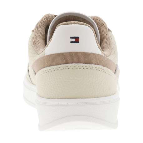 Tennis en cuir beige à talon plat et à lacets plats avec monogramme brodé - Image 6