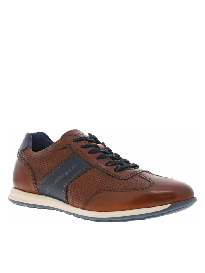 Sneakers en cuir cognac à...