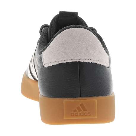Tennis noires à talon plat et à lacets plats noirs avec bandes blanches - Image 6