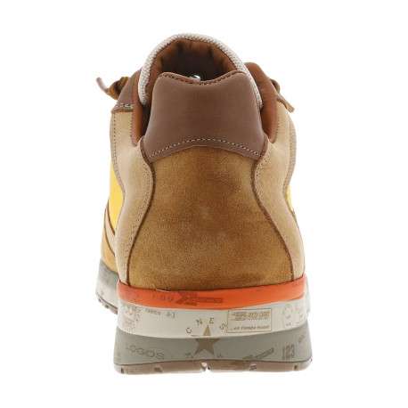 Baskets running en cuir jaune plates et lacets élastiqués ronds avec stoppeur - Image 6