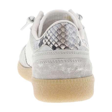 Tennis en cuir écrues à talon plat et à lacets élastiqués avec côtés ajourés - Image 6