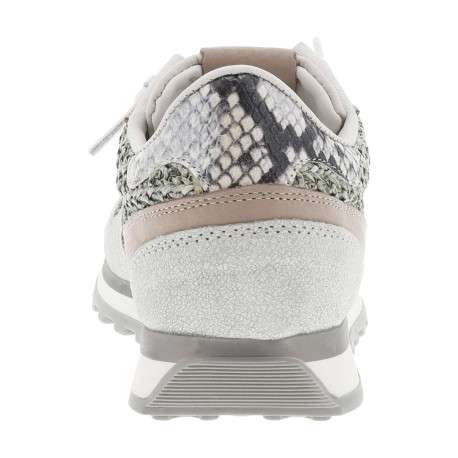Baskets running en cuir kaki à talon plat et à lacets élastiqués et effet tressé - Image 6