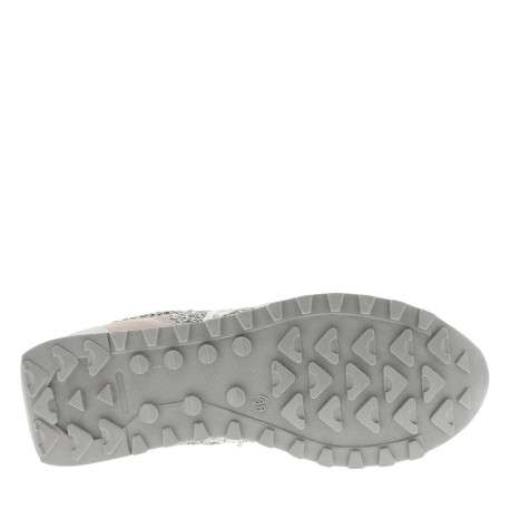 Baskets running en cuir kaki à talon plat et à lacets élastiqués et effet tressé - Image 5
