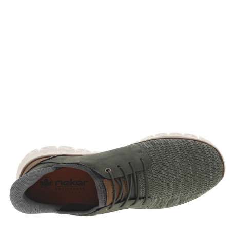 Sneakers kaki à talon plat et à lacets élastiqués kaki avec marque embossée - Image 4