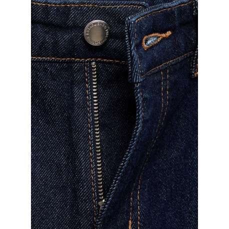Jean en coton brut uni avec une coupe droite et passants pour ceinture - Image 3