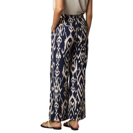 Pantalon bleu marine avec un imprimé géométrique et une coupe fluide - Image 2