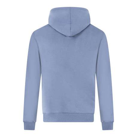 Sweat à capuche bleu uni à coupe droite avec le nom de la marque brodé en relief - Image 2