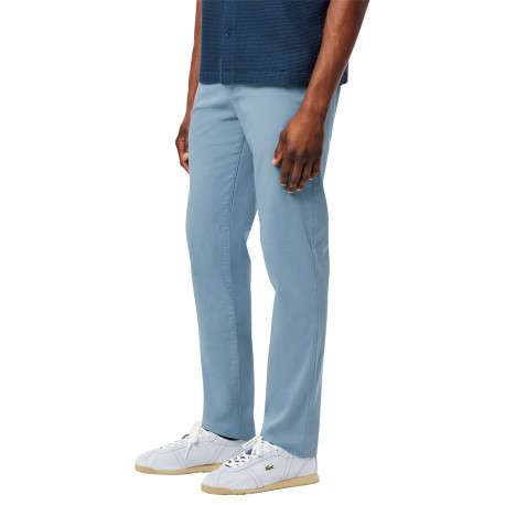 Chino 5 poches en coton bleu uni avec une coupe slim fit et une taille mi-haute - Image 4