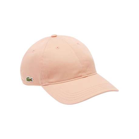 Casquette strapback réglable en coton saumon unie avec le logo sur le côté