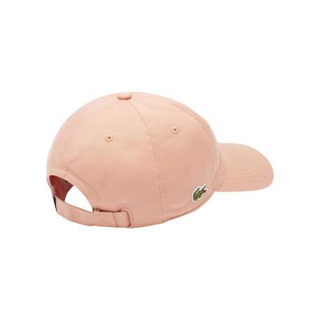 Casquette strapback réglable en coton saumon unie avec le logo sur le côté - Image 2