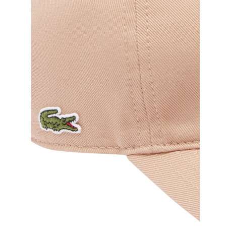 Casquette strapback réglable en coton saumon unie avec le logo sur le côté - Image 3