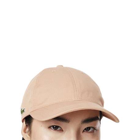 Casquette strapback réglable en coton saumon unie avec le logo sur le côté - Image 5