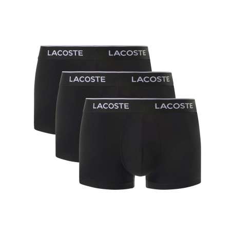 Lot de 3 boxers classiques noirs en coton unis à coupe fermée