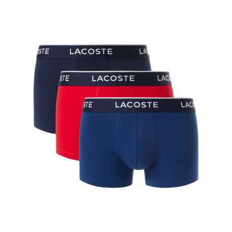 Lot de 3 boxers classiques tricolore en coton unis à coupe fermée