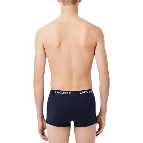 Lot de 3 boxers classiques bleus nuit en coton unis à ceinture tricolore - Image 2