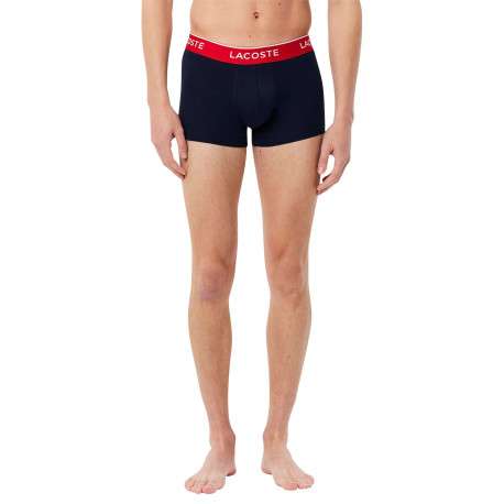 Lot de 3 boxers classiques bleus nuit en coton unis à ceinture tricolore - Image 5