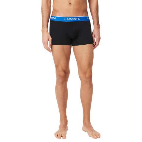 Lot de 3 boxers classiques noirs en coton unis à ceinture tricolore - Image 3