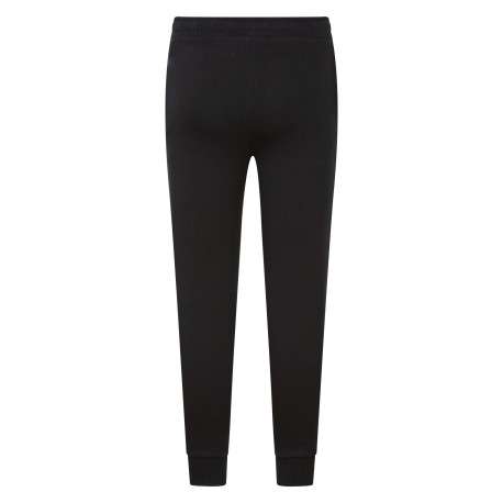 Pantalon Jogging en coton mélangé noir à coupe slim avec 2 poches et logo blanc - Image 2
