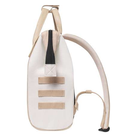 Sac à dos beige uni avec pochettes interchangeables et logo iconique - Image 6
