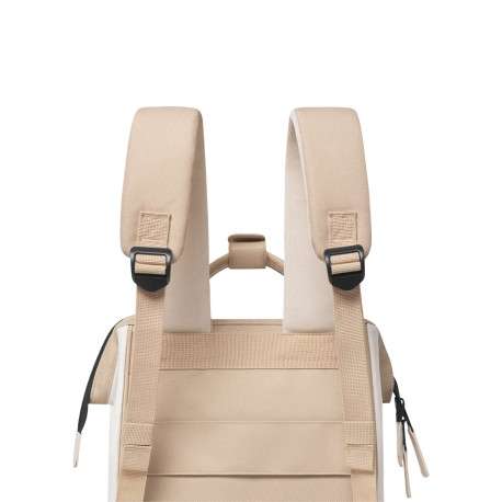 Sac à dos beige uni avec pochettes interchangeables et logo iconique - Image 7