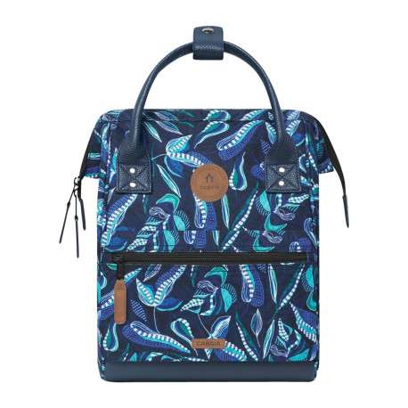 Sac à dos marine imprimé de feuilles avec logo iconique sur le devant - Image 2