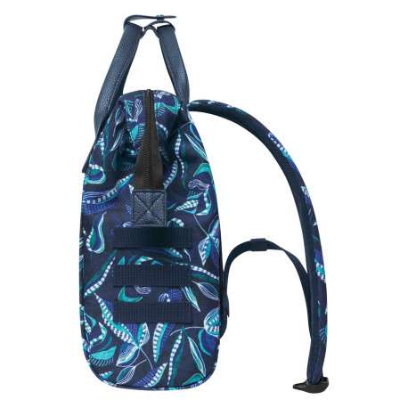 Sac à dos marine imprimé de feuilles avec logo iconique sur le devant - Image 6