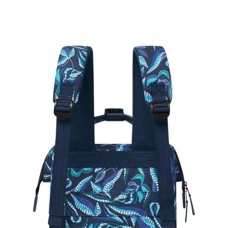Sac à dos marine imprimé de feuilles avec logo iconique sur le devant - Image 7