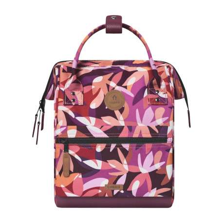 Sac à dos rose imprimé de fleurs avec des pochettes interchangeables - Image 2