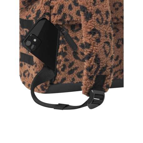 Sac à dos léopard imprimé avec deux pochettes interchangeables et logo iconique - Image 9
