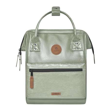 Sac à dos vert uni avec deux pochettes interchangeables et logo iconique - Image 2