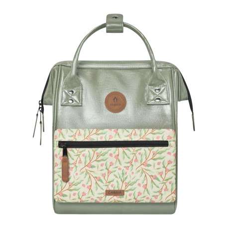 Sac à dos vert uni avec deux pochettes interchangeables et logo iconique - Image 3