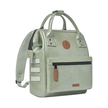 Sac à dos vert uni avec deux pochettes interchangeables et logo iconique - Image 4