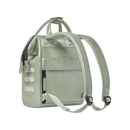 Sac à dos vert uni avec deux pochettes interchangeables et logo iconique - Image 5