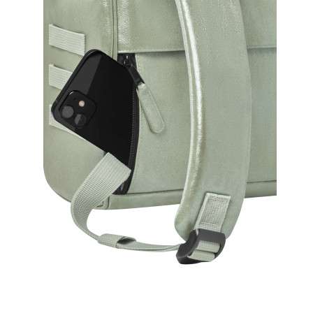 Sac à dos vert uni avec deux pochettes interchangeables et logo iconique - Image 9