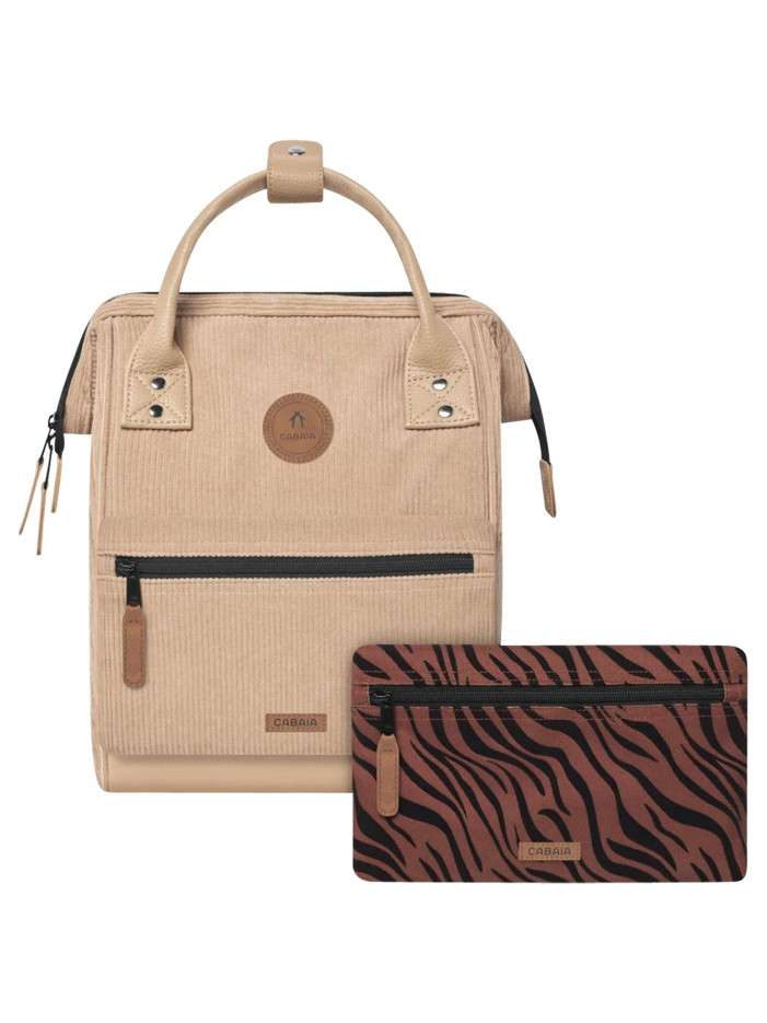 Sac à dos beige uni avec...