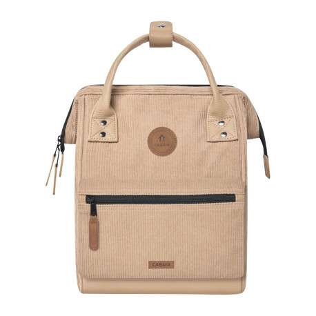 Sac à dos beige uni avec deux pochettes interchangeables et logo iconique - Image 2
