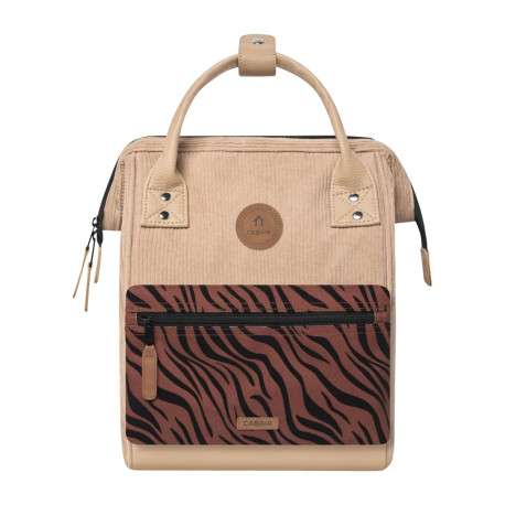Sac à dos beige uni avec deux pochettes interchangeables et logo iconique - Image 3