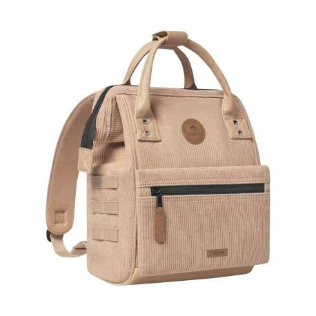 Sac à dos beige uni avec deux pochettes interchangeables et logo iconique - Image 4