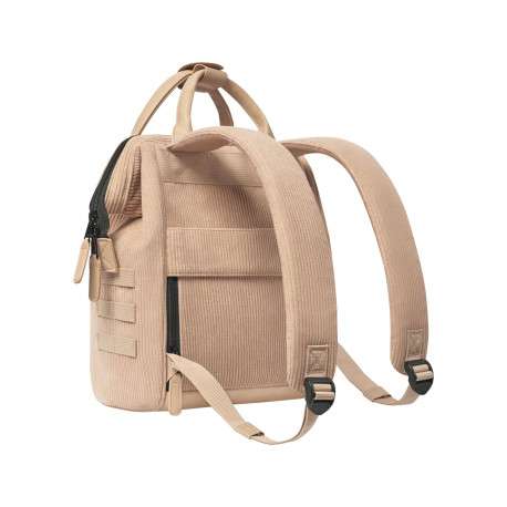 Sac à dos beige uni avec deux pochettes interchangeables et logo iconique - Image 5