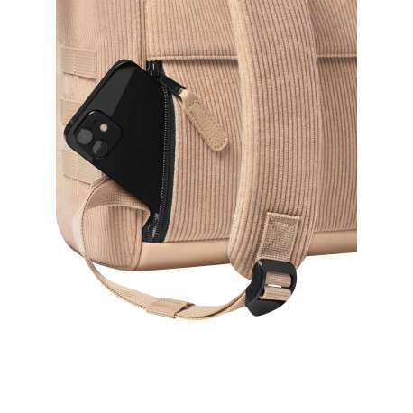 Sac à dos beige uni avec deux pochettes interchangeables et logo iconique - Image 9