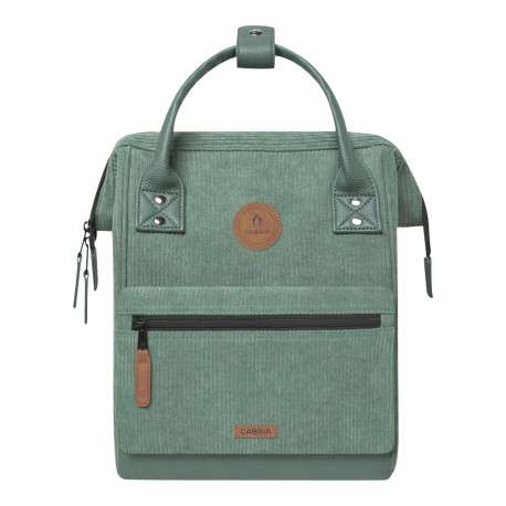 Sac à dos kaki uni avec deux pochettes interchangeables et logo iconique - Image 2