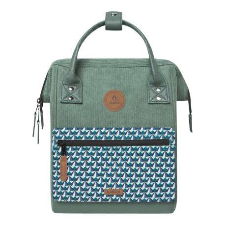 Sac à dos kaki uni avec deux pochettes interchangeables et logo iconique - Image 3