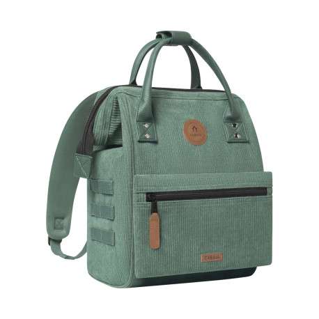 Sac à dos kaki uni avec deux pochettes interchangeables et logo iconique - Image 4